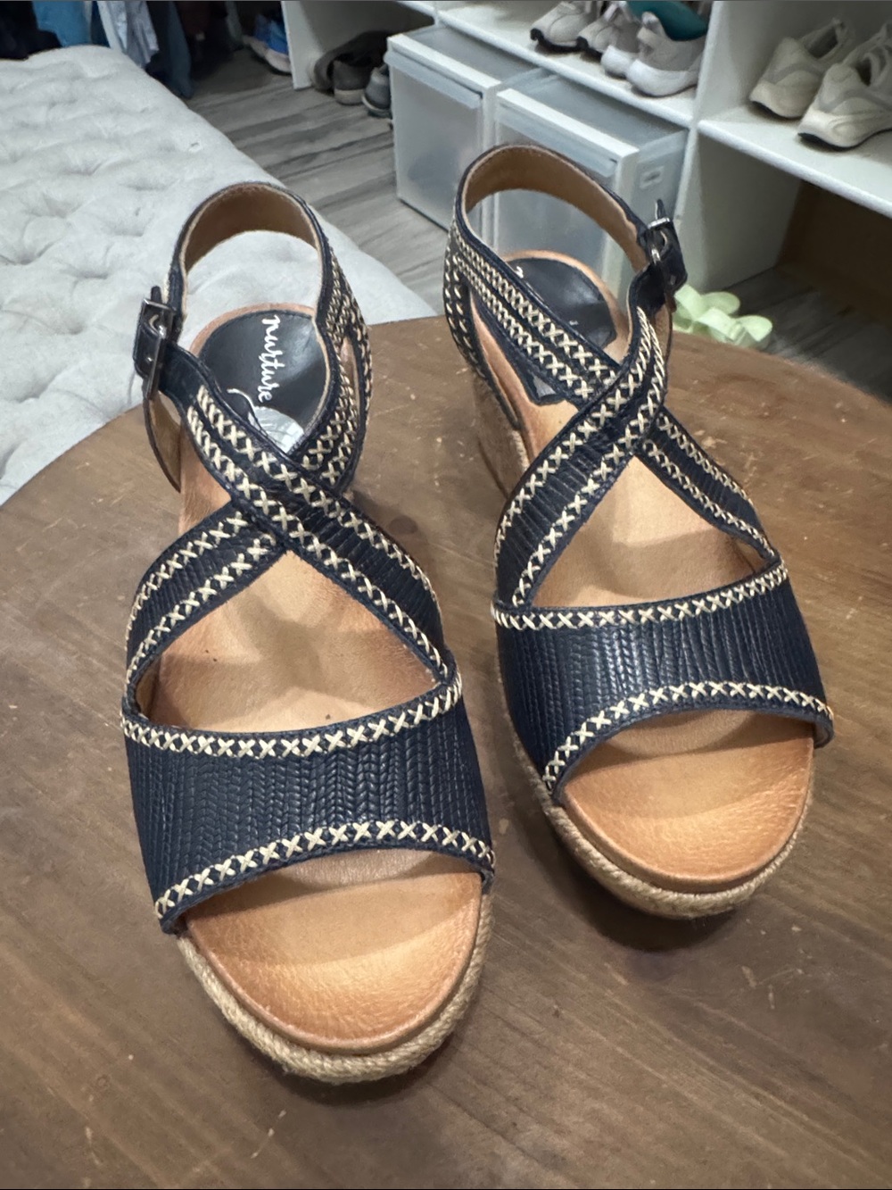 Nurture by Lamaze Navy Crisscross Espadrille Wedges